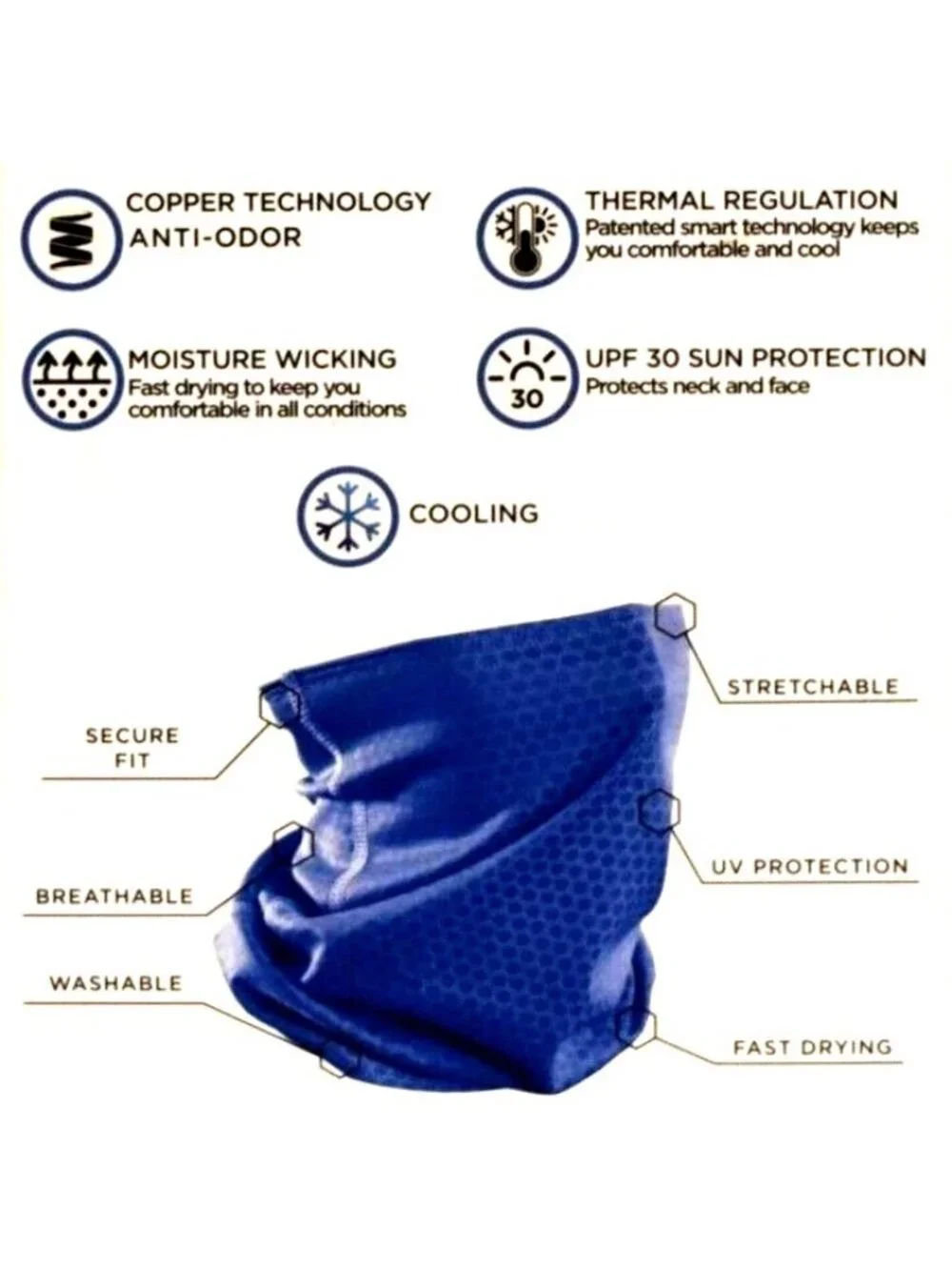 Guardwell Gaitor Face Protector Youth Blue Fishing UPF30 UV Protection Lot of 3